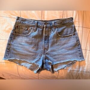 Levi's Denim Cutoff Shorts in Light Blue